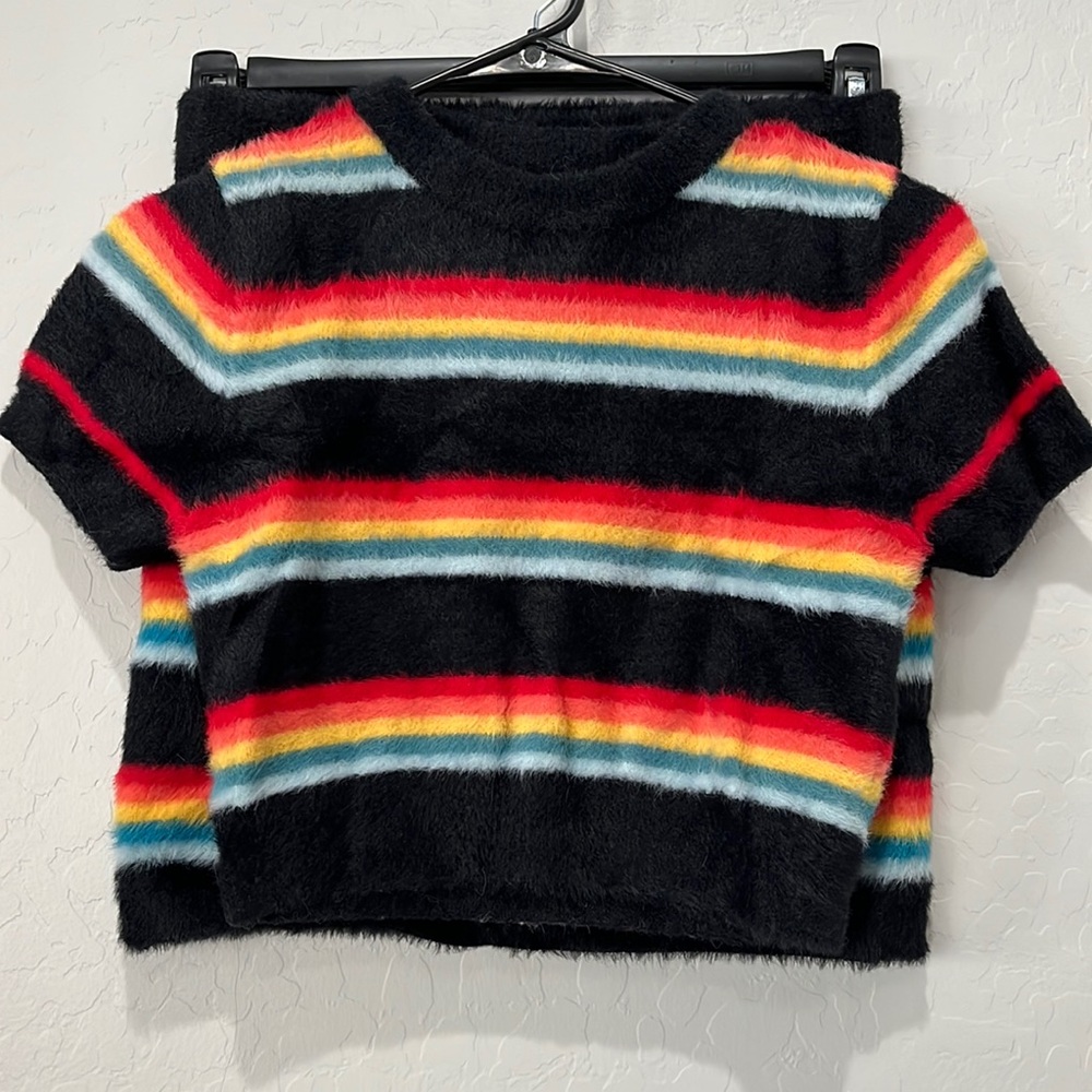 Forever 21 size L fuzzy sweater top and skirt